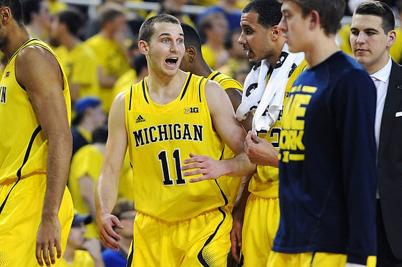 Jon Horford (15), Nik Stauskas (11), Jordan Morgan (52), Brad Anlauf (14), and Mitch McGary (4)