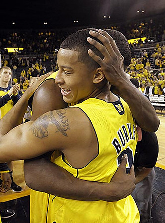 Tim Hardaway Jr. (10) and Trey Burke (3)