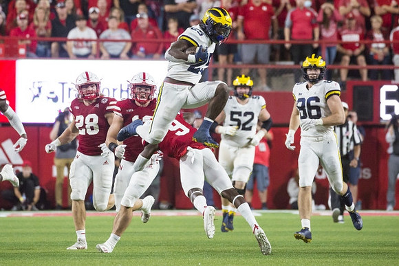 Hassan Haskins (25), Karsen Barnhart (52), and Luke Schoonmaker (86)