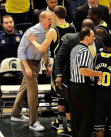 John Beilein, Nik Stauskas (11), C.J. Lee, Caris LeVert (23), Bacari Alexander, and Derrick Walton Jr. (10)