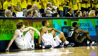 Matt Vogrich (13) and Jordan Morgan (52)