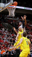 Jordan Morgan (52) and Zack Novak (0)