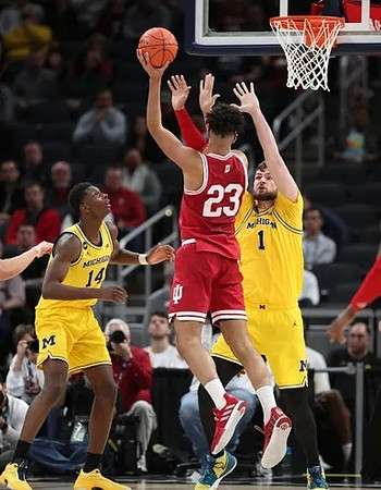 Moussa Diabate (14) and Hunter Dickinson (1)