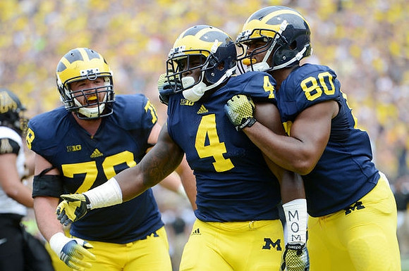 Erik Magnuson (78), De'Veon Smith (4), and Khalid Hill (80)