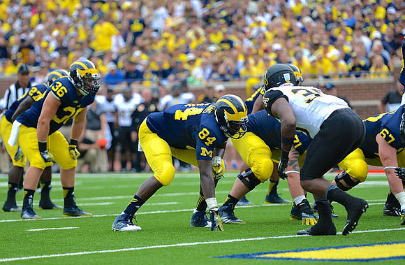 Derrick Green (27), Joe Kerridge (36), Ben Braden (71), Kyle Kalis (67), and A.J. Williams (84)