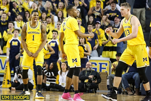 Charles Matthews (1), Muhammad-Ali Abdur-Rahkman (12), and Moritz Wagner (13)