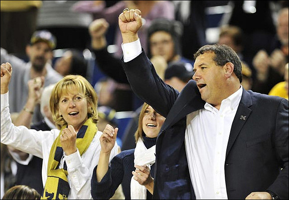 Laura Hoke, Kelly Hoke, and Brady Hoke