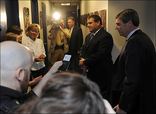 Jan Brandon, Laura Hoke, Brady Hoke, and David Brandon