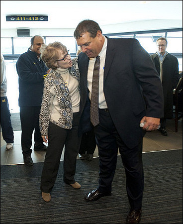 Mary Sue Coleman and Brady Hoke