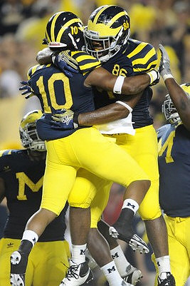 Jeremy Gallon (10) and Kevin Koger (86)