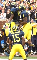 Braylon Edwards (1), Tim Massaquoi (88), and Steve Breaston (15)
