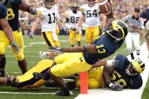 Grant Mason (13), Roy Manning (58), LaMarr Woodley (56), and Gabe Watson (78)