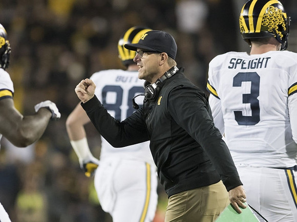 Jim Harbaugh and Wilton Speight (3)