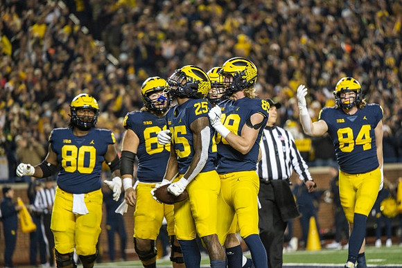 Trente Jones (80), Andrew Vastardis (68), Hassan Haskins (25), Carter Selzer (89), and Joel Honigford (84)