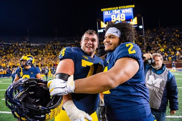 Ben Bredeson (74) and Carlo Kemp (2)