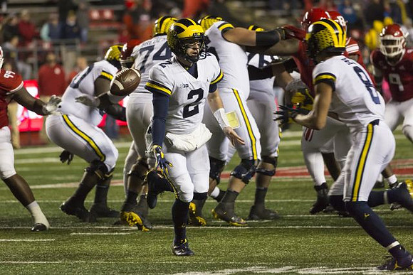 Michael Onwenu (50), Shea Patterson (2), Ben Bredeson (74), Jon Runyan Jr. (75), Juwann Bushell-Beatty (76), and Ronnie Bell (8)