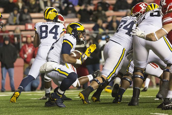 Sean McKeon (84), Chris Evans (12), Ben Bredeson (74), and Juwann Bushell-Beatty (76)