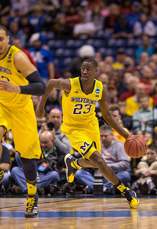 Jordan Morgan (52) and Caris LeVert (23)