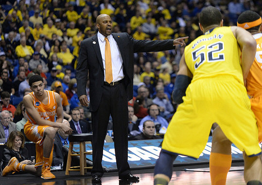 Tennessee Head Coach Cuonzo Martin and Jordan Morgan (52)