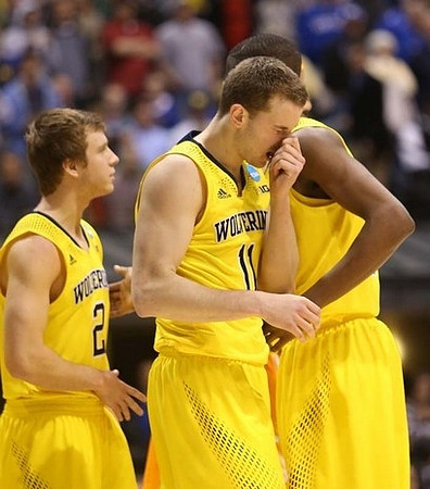 Spike Albrecht (2), Nik Stauskas (11), and Glenn Robinson III (1)