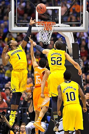 Glenn Robinson III (1),Jordan Morgan (52), and Derrick Walton Jr. (10)