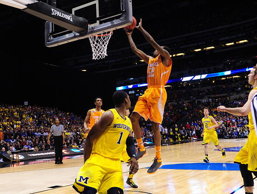 Glenn Robinson III (1), Spike Albrecht (2), and Nik Stauskas (11)