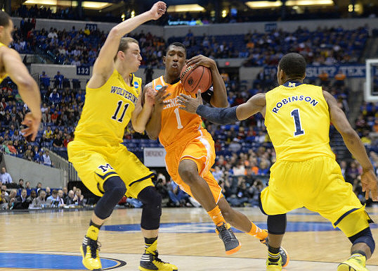 Nik Stauskas (11) and Glenn Robinson III (1)