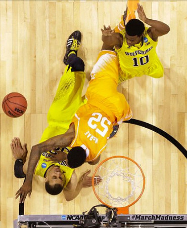 Jordan Morgan (52) and Derrick Walton Jr. (10)