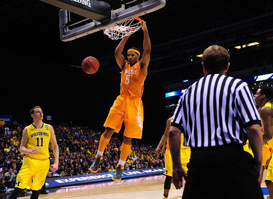 Nik Stauskas (11) and Derrick Walton Jr. (10)