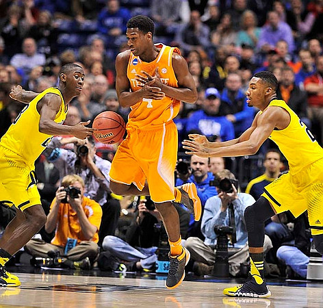 Caris LeVert (23) and Zak Irvin (21)