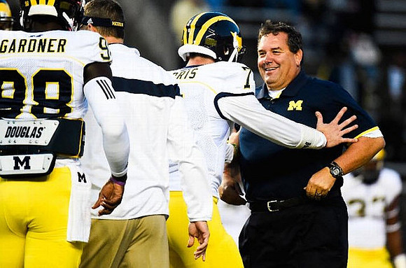 Devin Gardner (98), Shane Morris (7), and Brady Hoke