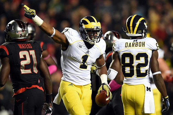 Devin Funchess (1) and Amara Darboh (82)
