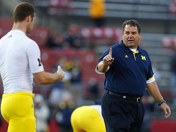 Brady Hoke and Shane Morris (7)