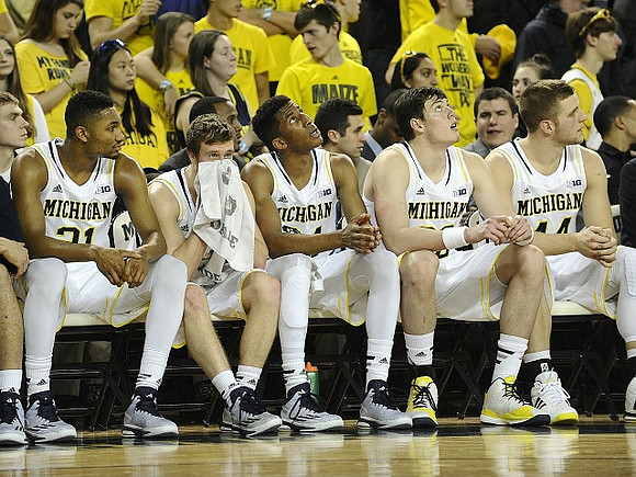 Zak Irvin (21), Spike Albrecht (2), Aubrey Dawkins (24), Ricky Doyle (32), and Max Bielfeldt (44)