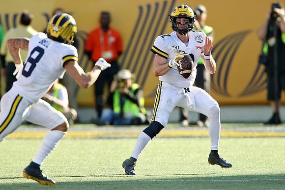 Ronnie Bell (8) and Shea Patterson (2)