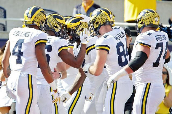 Nico Collins (4), Hassan Haskins (25), Shea Patterson (2), Sean McKeon (84), and Ben Bredeson (74)