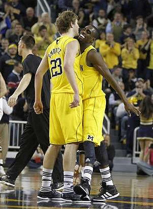 Evan Smotrycz (23) and Tim Hardaway Jr. (10)
