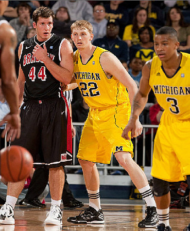 Blake McLimans (22) and Trey Burke (3)