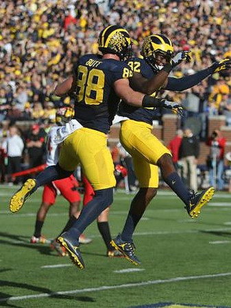 Jake Butt (88) and Amara Darboh (82)