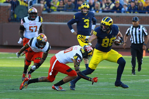 Wilton Speight (3) and Jake Butt (88)