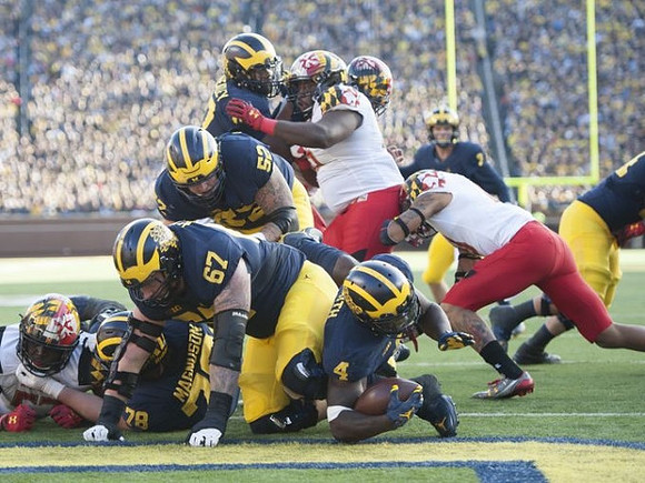 Erik Magnuson (78), Kyle Kalis (67), Mason Cole (52), De'Veon Smith (4), and Wilton Speight (3)