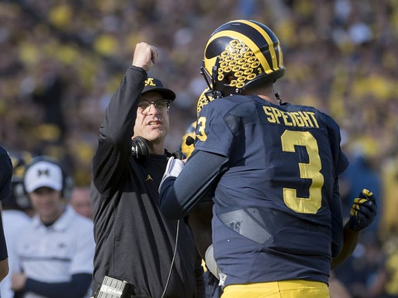 Jim Harbaugh and Wilton Speight (3)
