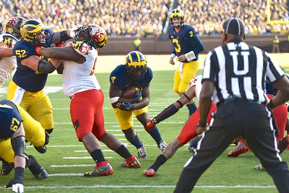 Kyle Kalis (67), Mason Cole (52), De'Veon Smith (4), and Wilton Speight (3)