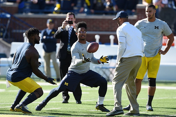 De'Veon Smith (4), Chris Evans (12), and Ty Isaac (32)
