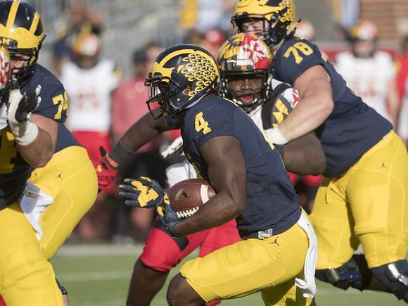Ben Bredeson (74), De'Veon Smith (4), and Erik Magnuson (78)