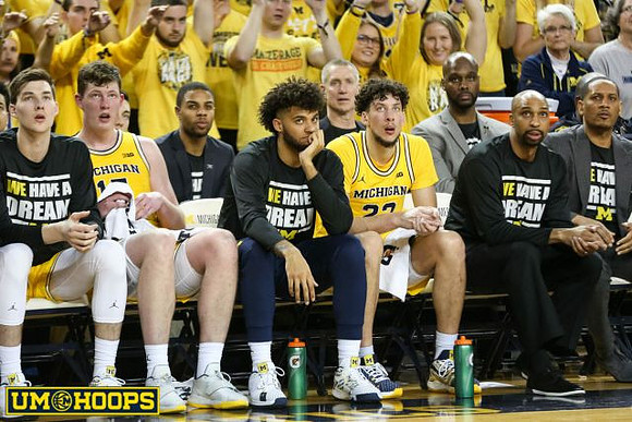 Colin Castleton (11), Jon Teske (15), Isaiah Livers (2), Brandon Johns Jr. (23), Saddi Washington, and Howard Eisley