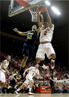Jordan Morgan (52), Zack Novak (0), and Evan Smotrycz (23)