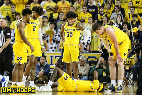 David DeJulius (0), Isaiah Livers (2), Eli Brooks (55), Jon Teske (15), and Zavier Simpson (3)