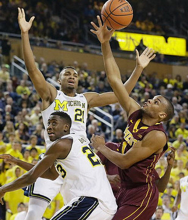 Caris LeVert (23) and Zak Irvin (21)