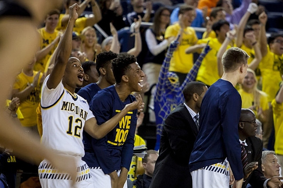 Muhammad-Ali Abdur-Rahkman (12), Aubrey Dawkins (24), LaVall Jordan, Moritz Wagner (13), and Bacari Alexander